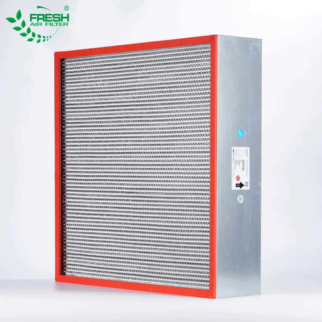 High Dust Holding Capacity 99.99% High-Temp. HEPA Deep-Pleat Filter